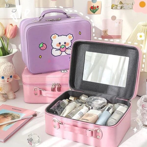 Cosmetiquera Kawaii Organizador tipo maletin con espejo