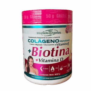 colágeno hidrolizado biotina colágeno en polvo Ecuador suplemento articulaciones y piel biotina para cabello vitamina D sistema inmune